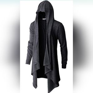 Cardigan Shawl Collar Long Line with No Button